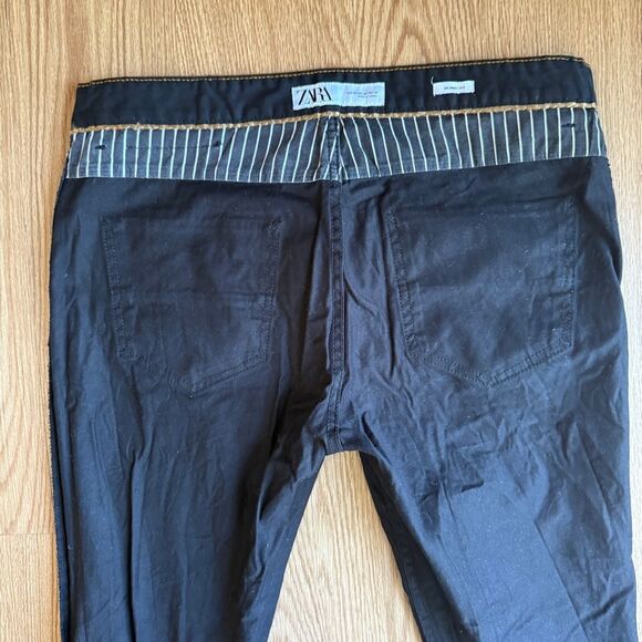 Zara skinny fit Black cotton blend 5 pockets pants Men size 32 - Picture 9 of 10